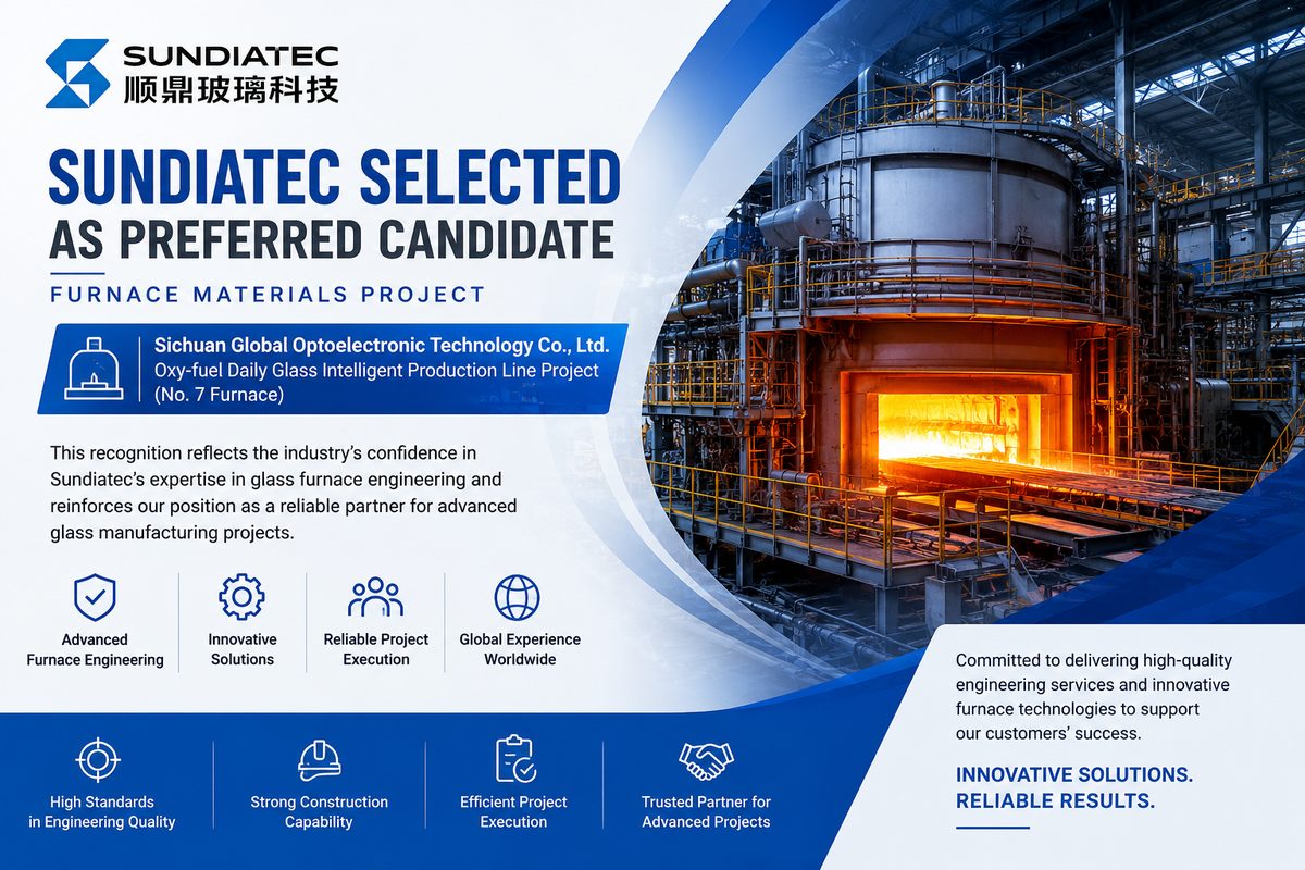 Sundiatec Selected as Preferred Candidate for Oxy-fuel Glass Furnace Project in China