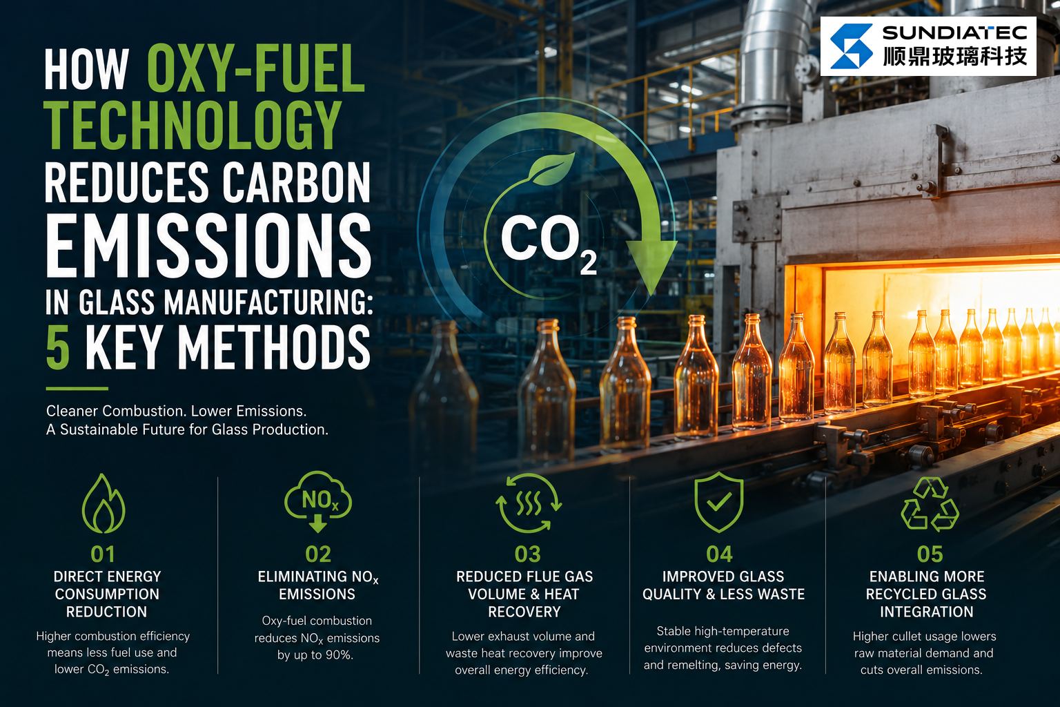 How Oxy-Fuel Technology Reduces Carbon Emissions in Glass Manufacturing: 5 Key Methods