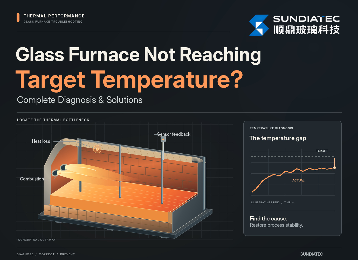 Glass Furnace Not Reaching Target Temperature? Complete Diagnosis & Solutions